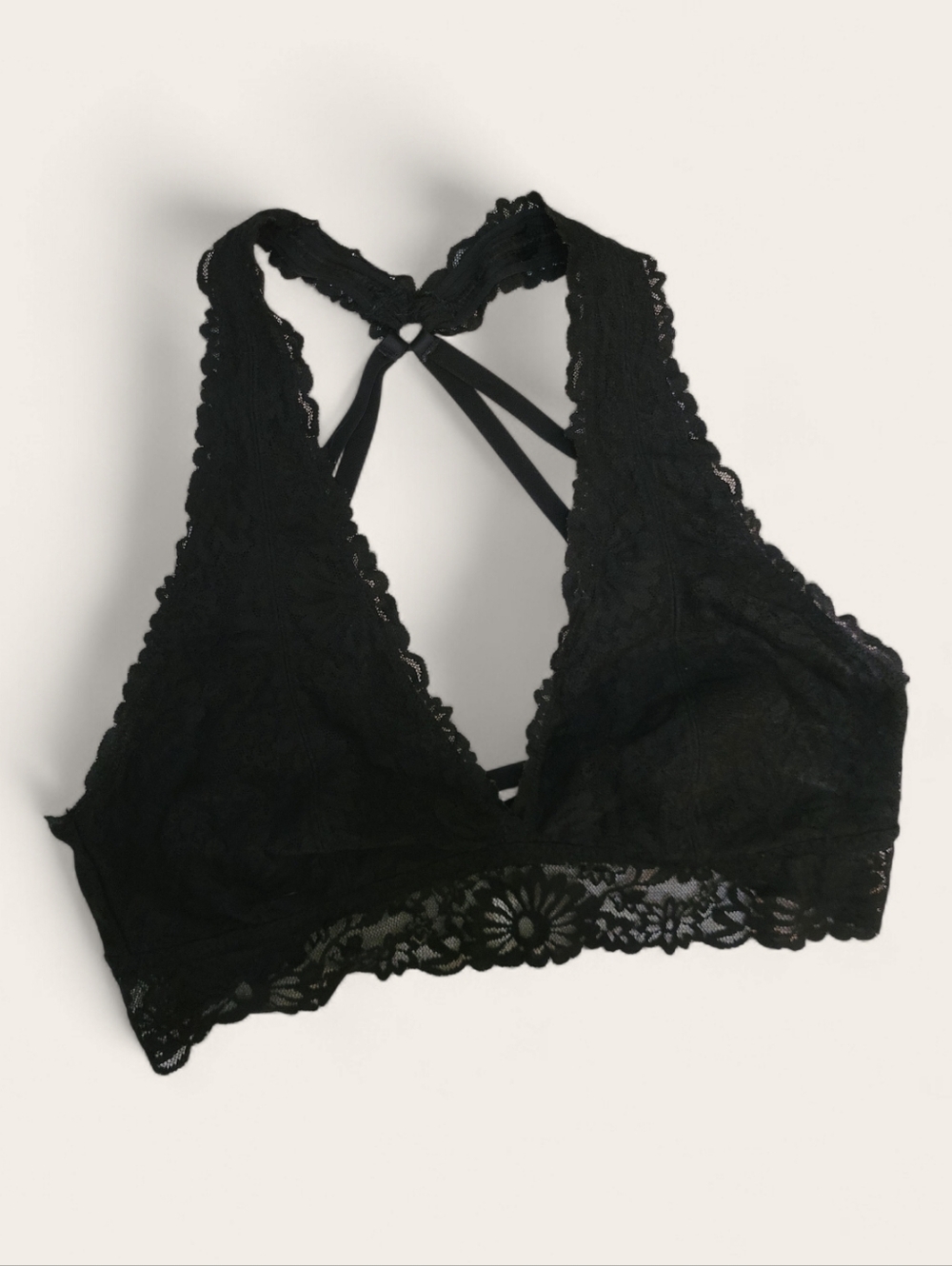 Pink VS Black Lace Bralette Halter  Strappy Back Coquette Fairycore Y2K Indie